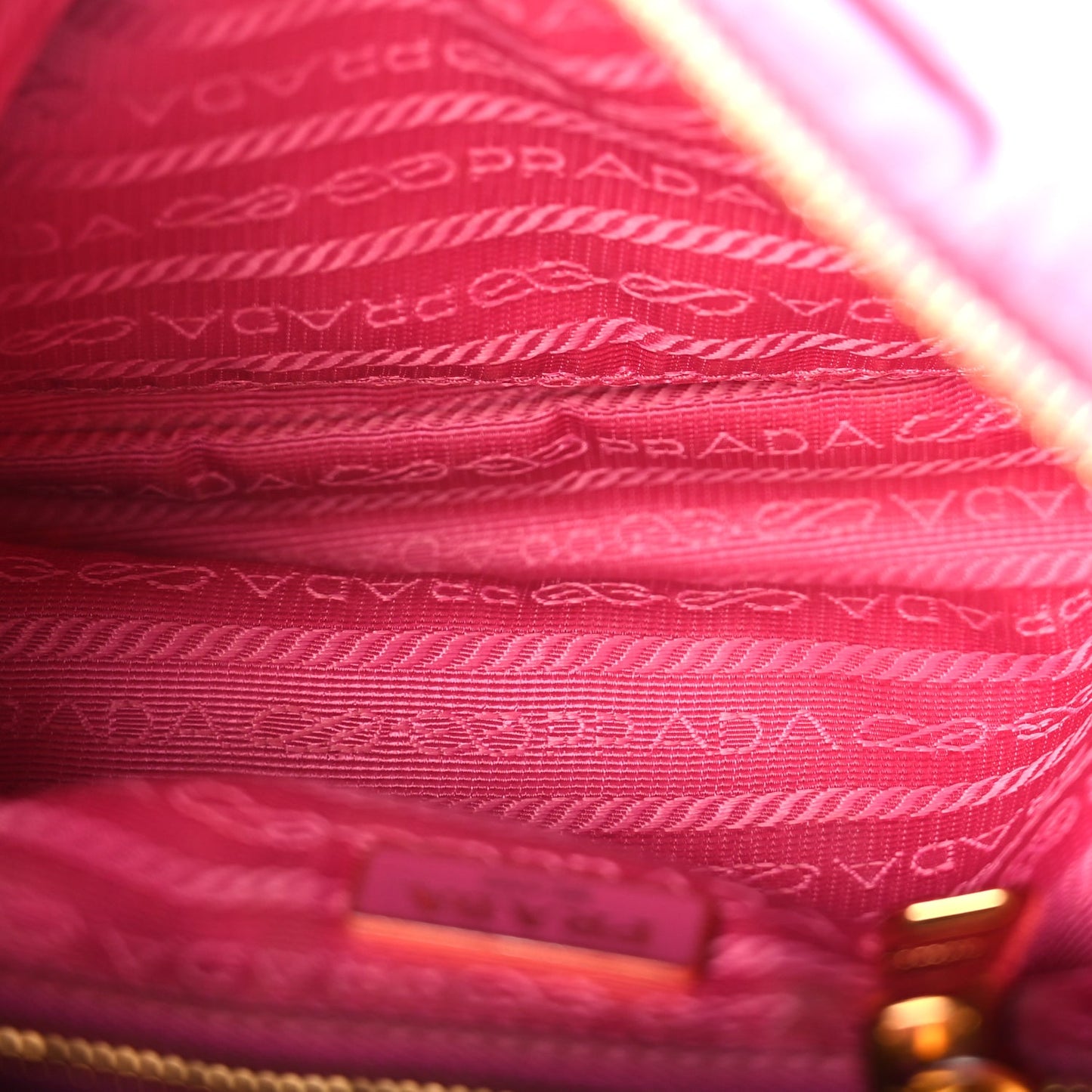 Prada Tessuto Nylon Saffiano Crossbody Bag Fuxia