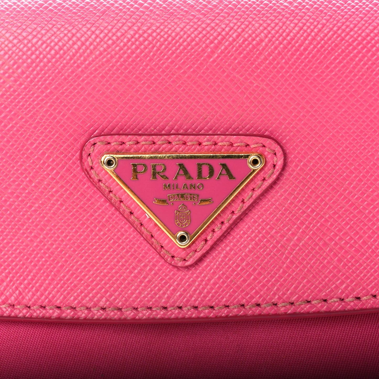 Prada Tessuto Nylon Saffiano Crossbody Bag Fuxia