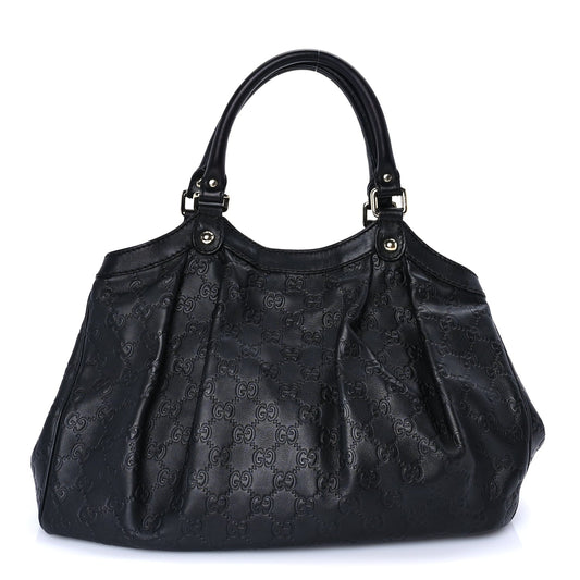 Gucci Guccissima Medium Sukey Tote Black