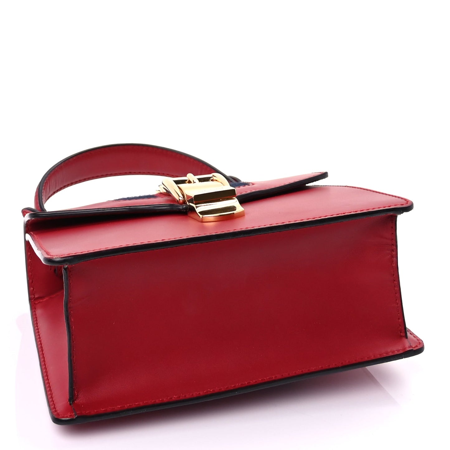 Gucci Calfskin Mini Sylvie Top Handle Bag Hibiscus Red