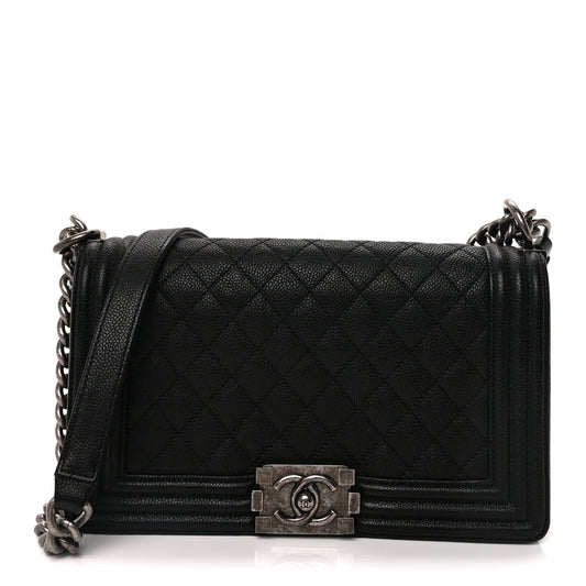 Chanel Caviar Quilted Medium Boy Flap  Black