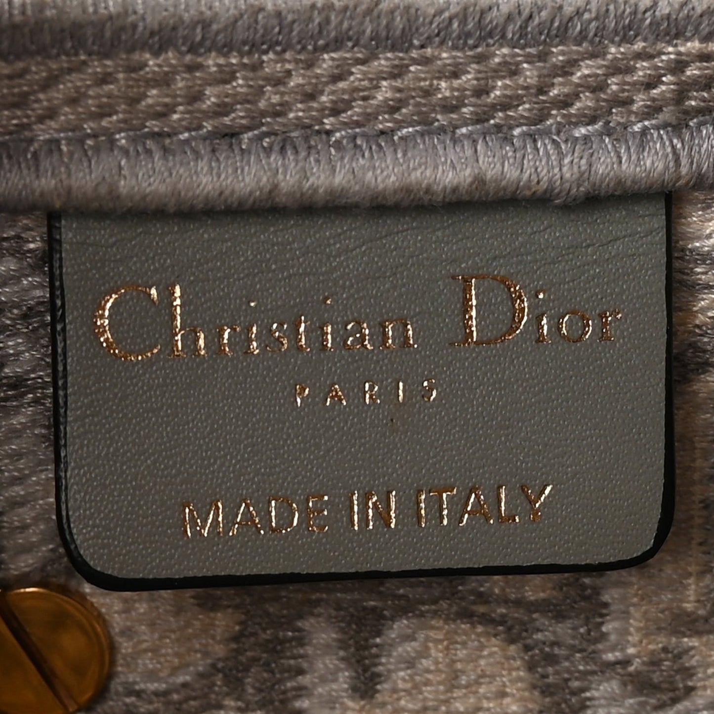 Christian Dior Oblique Embroidered Saddle Bag Gray