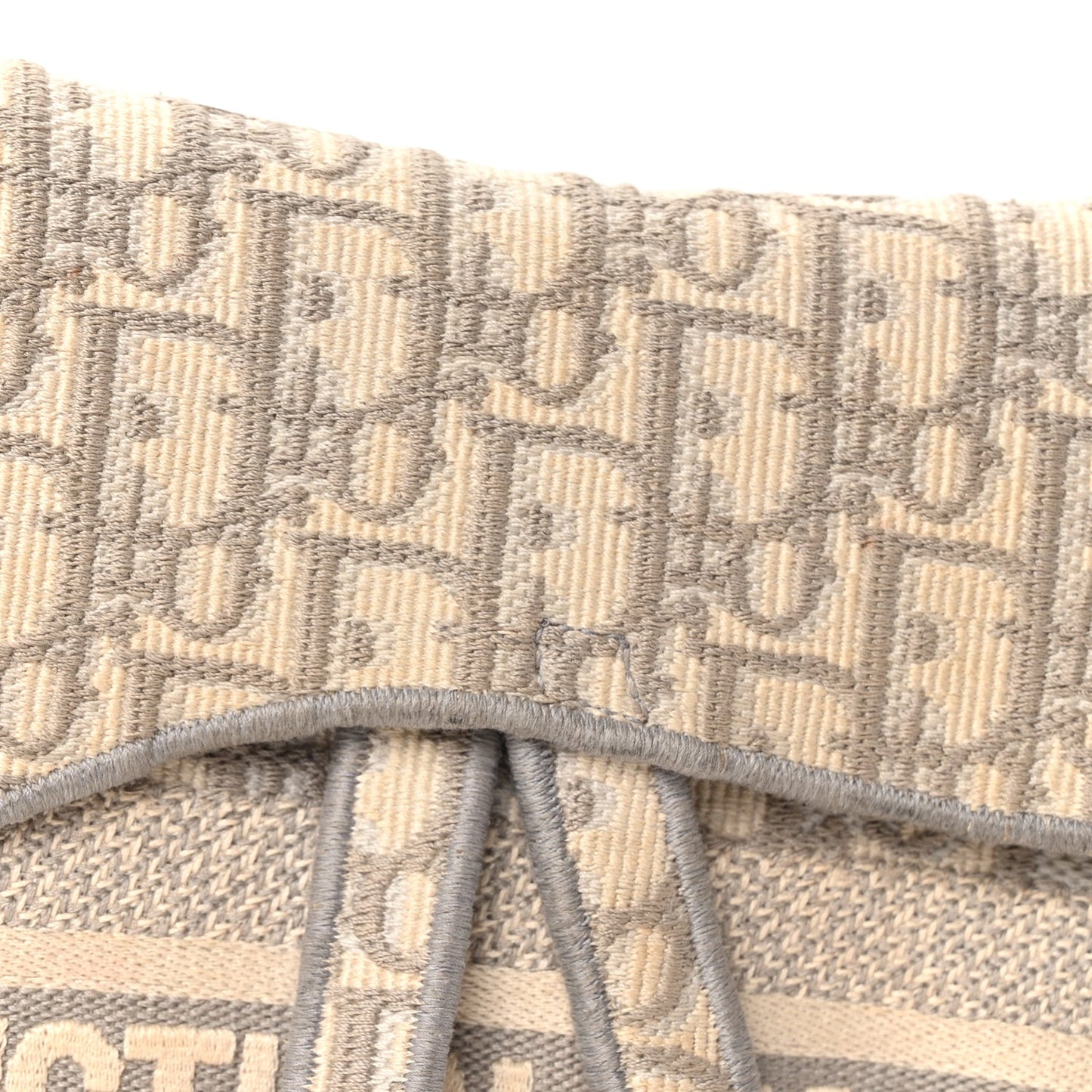 Christian Dior Oblique Embroidered Saddle Bag Gray