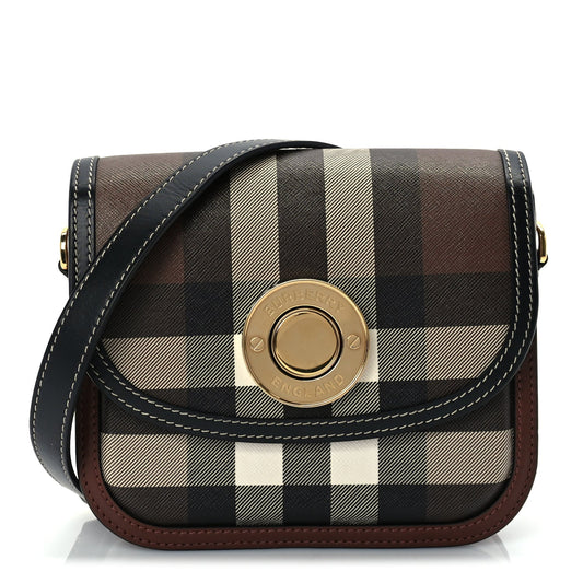 Burberry Calfskin Check Small Elizabeth Bag Brown