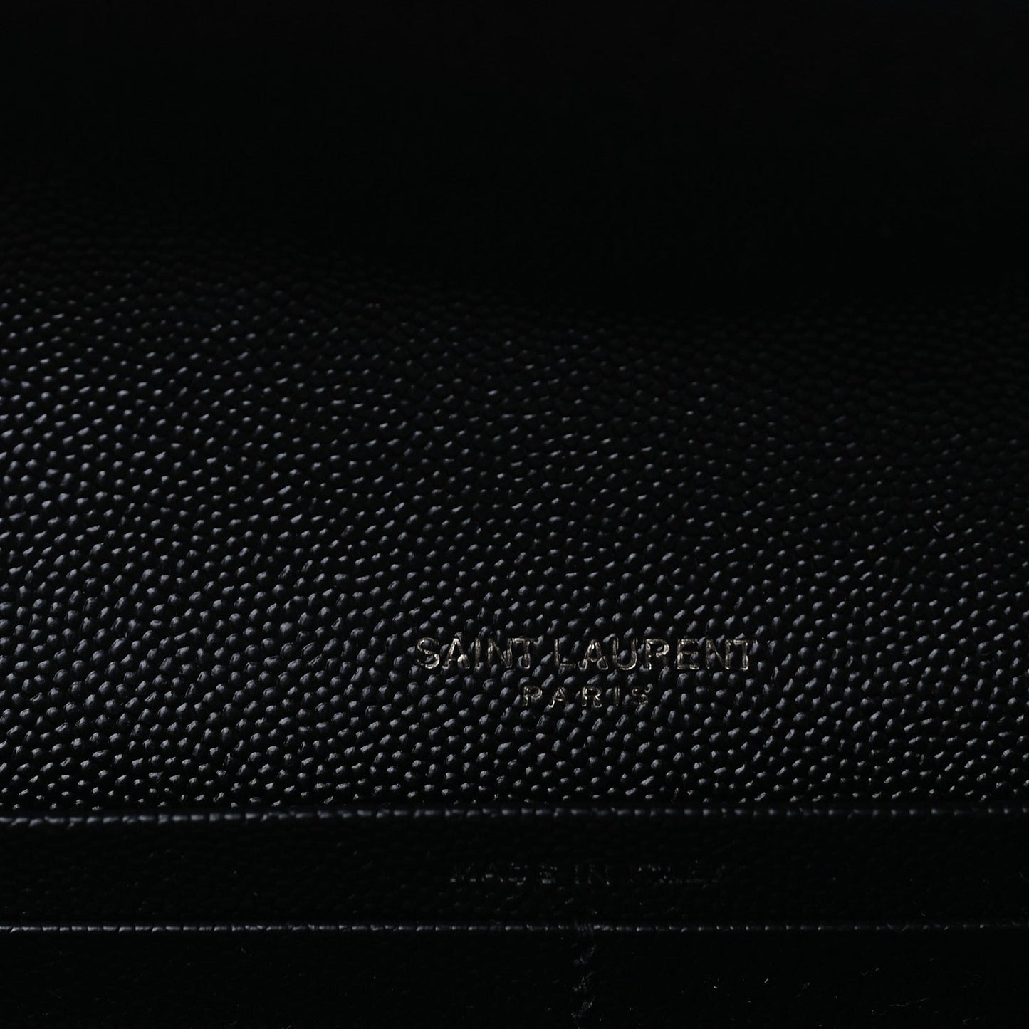 Saint Laurent Grain De Poudre Matelasse Chevron Monogram Flap Wallet Black