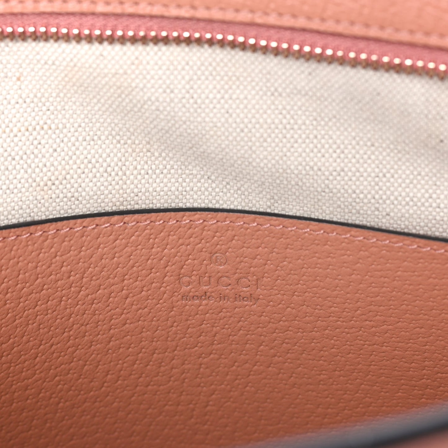 Gucci Monogram Textured Dollar Calfskin Ophidia Pouch Cloche  Rose Pink