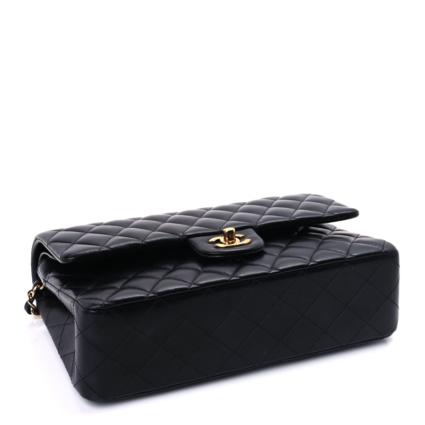 Chanel Lambskin Quilted Medium Double Flap  Black