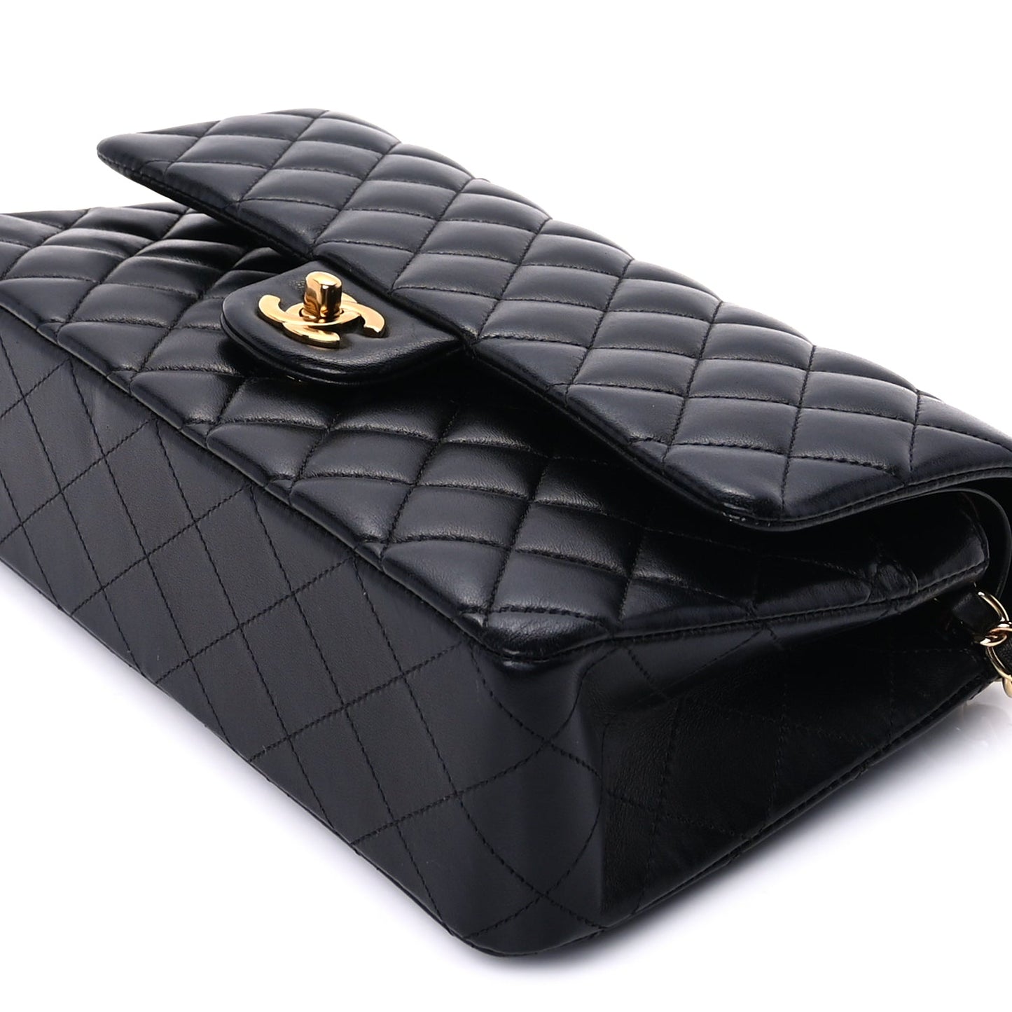 Chanel Lambskin Quilted Medium Double Flap  Black