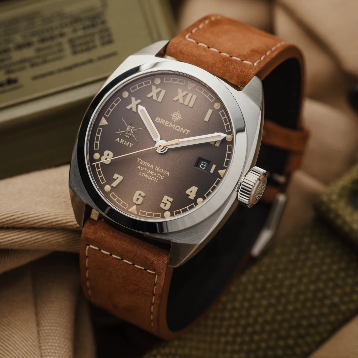 HMAF Terra Nova 40.5mm Date Leather Strap