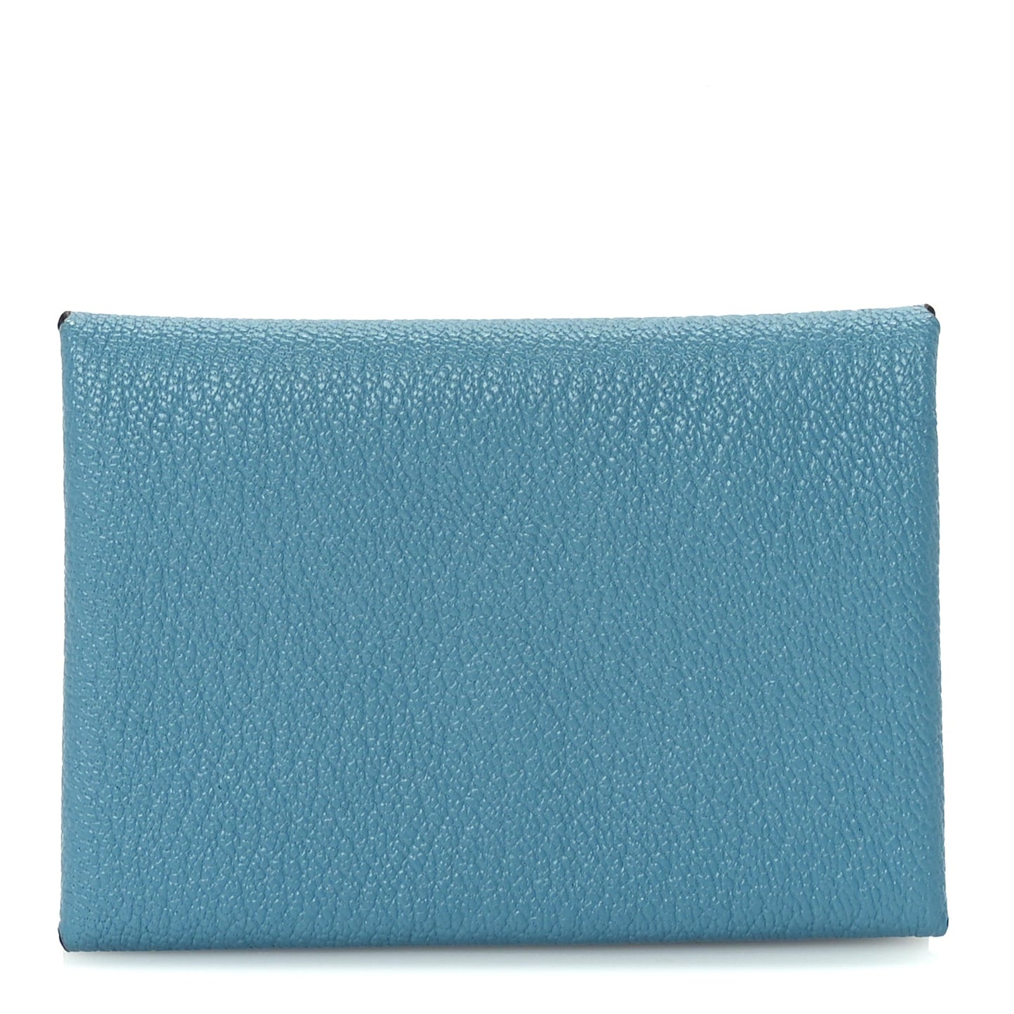 Hermes Chevre Chamkila Calvi Duo Card Case Blue Jean