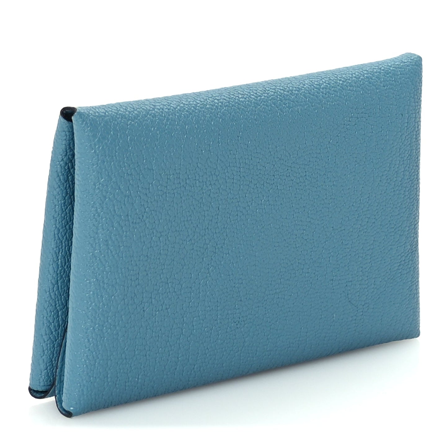 Hermes Chevre Chamkila Calvi Duo Card Case Blue Jean