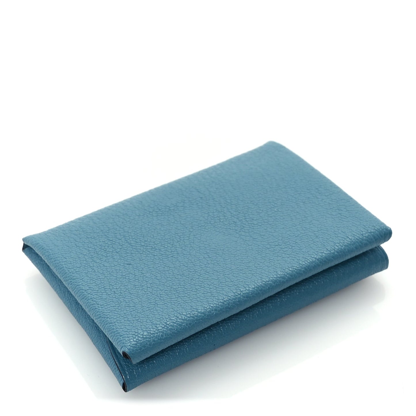 Hermes Chevre Chamkila Calvi Duo Card Case Blue Jean
