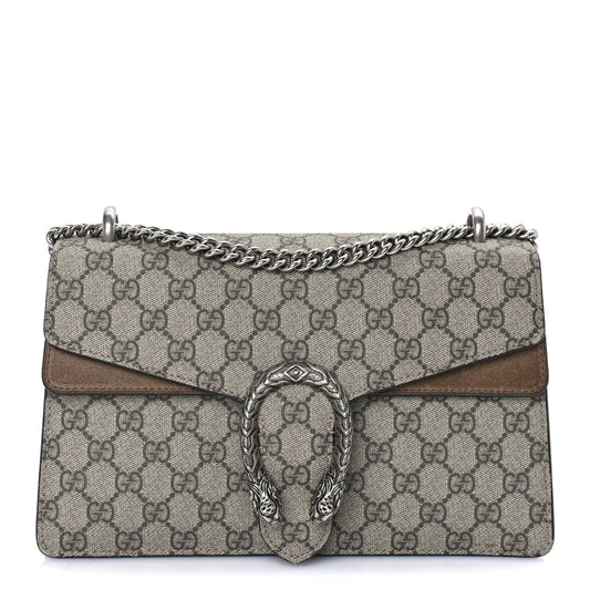 Gucci GG Supreme Monogram Small Dionysus Shoulder Bag  Taupe