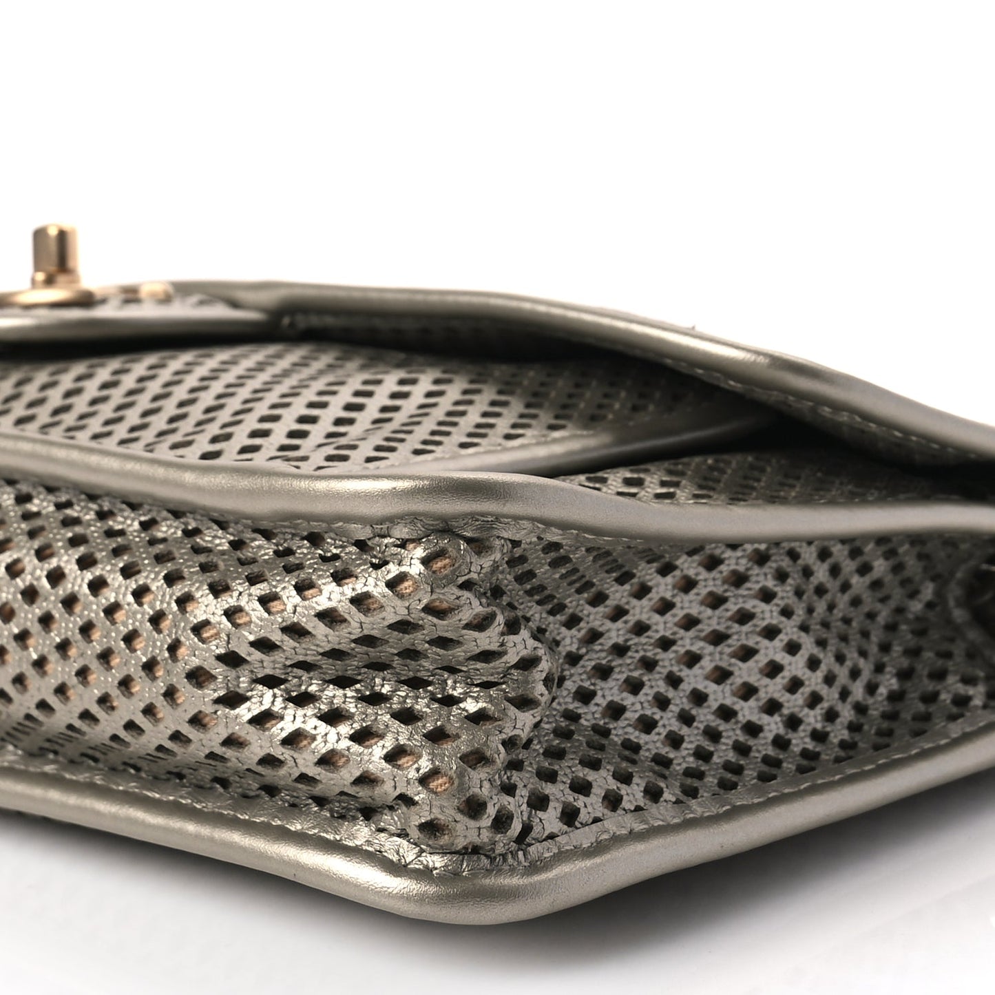 Chanel  Perforated Calfskin Large Up In The Air Flap Light Gold
