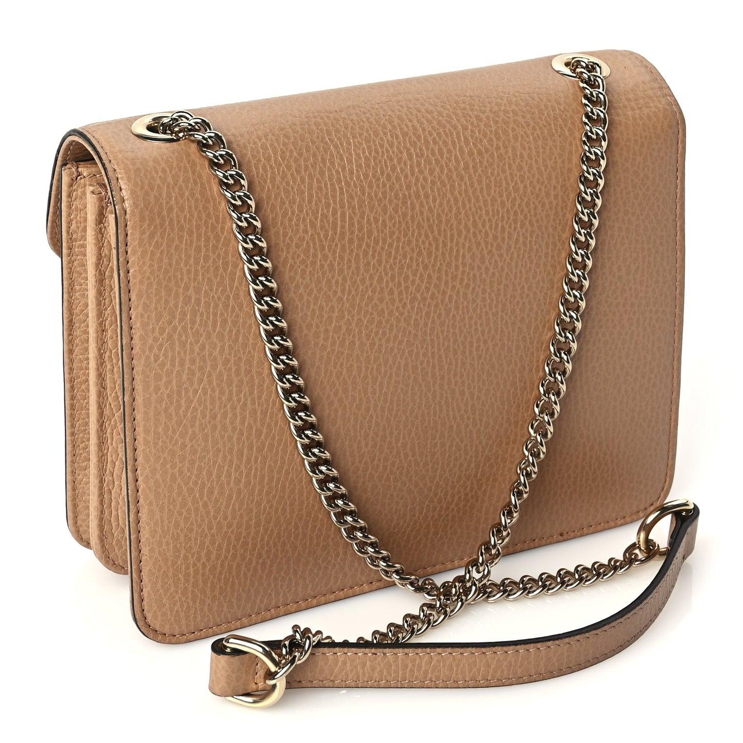 Gucci Dollar Calfskin Small Interlocking G Shoulder Bag Camelia