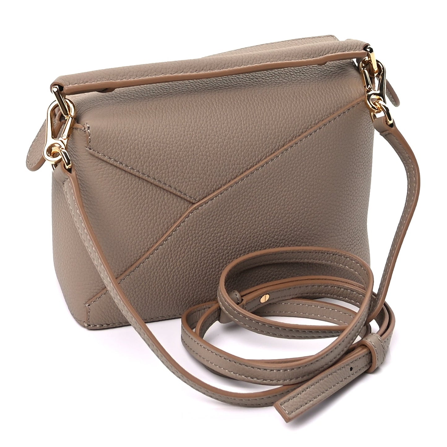 Loewe Calfskin Mini Puzzle Bag  Sand
