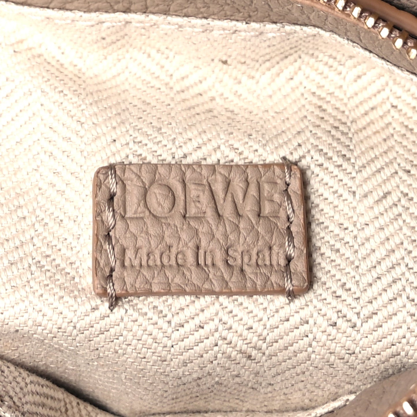 Loewe Calfskin Mini Puzzle Bag  Sand