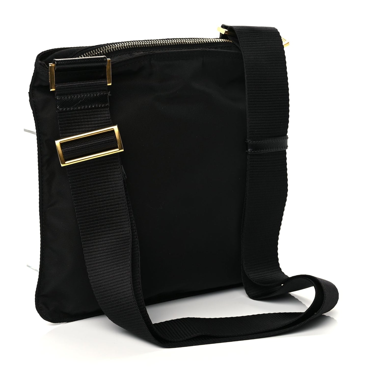 Prada Nylon Vela Flat Messenger Bag Black