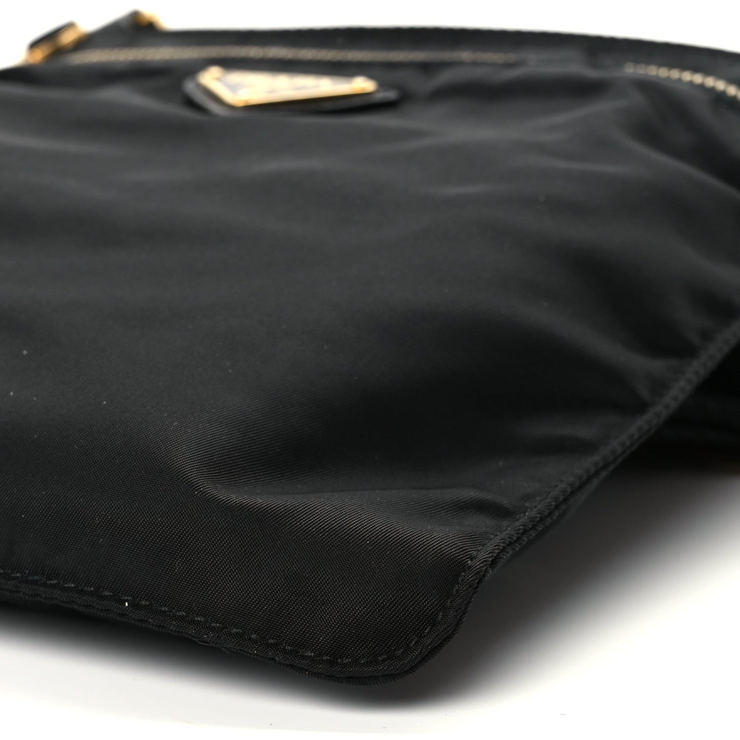 Prada Nylon Vela Flat Messenger Bag Black