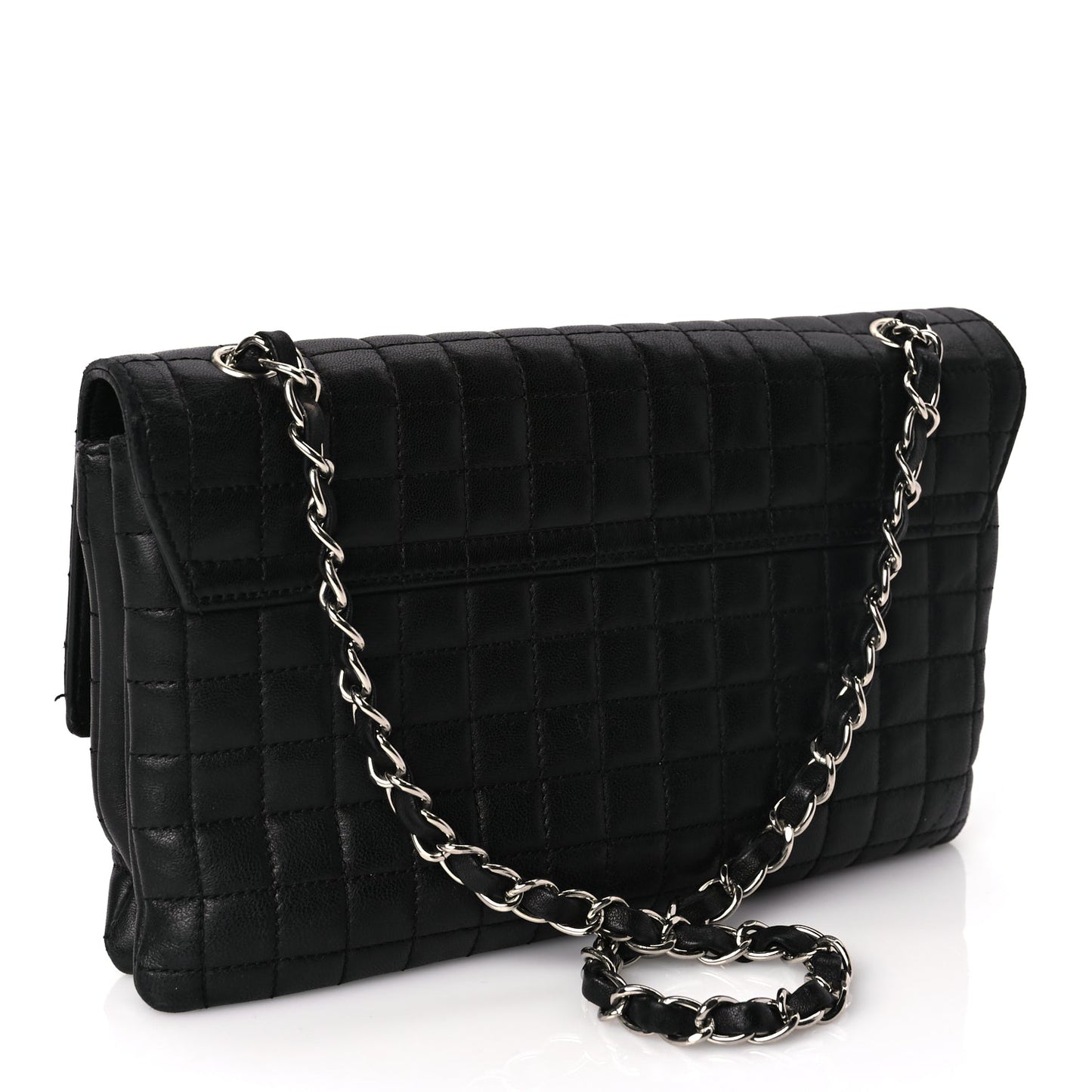 Chanel Lambskin Quilted Chocolate Bar Camellia No. 5 Flap Bag Black