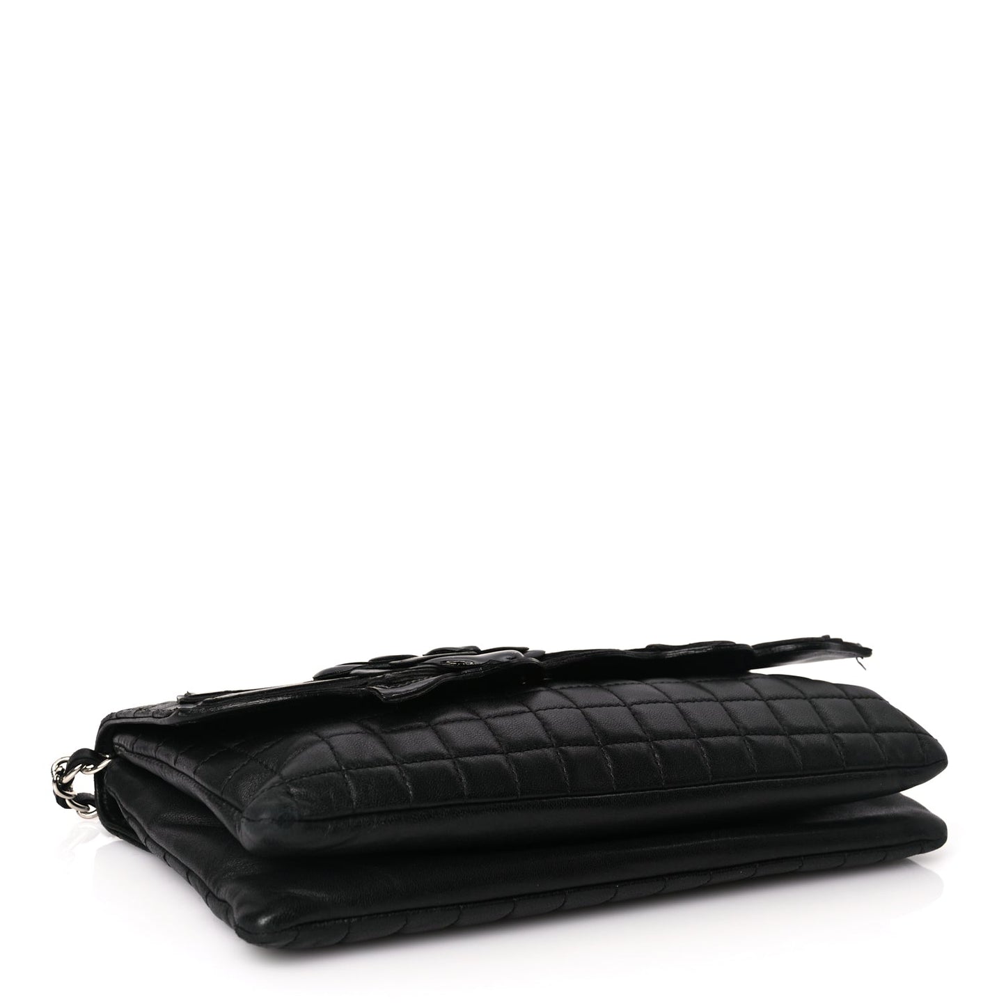 Chanel Lambskin Quilted Chocolate Bar Camellia No. 5 Flap Bag Black