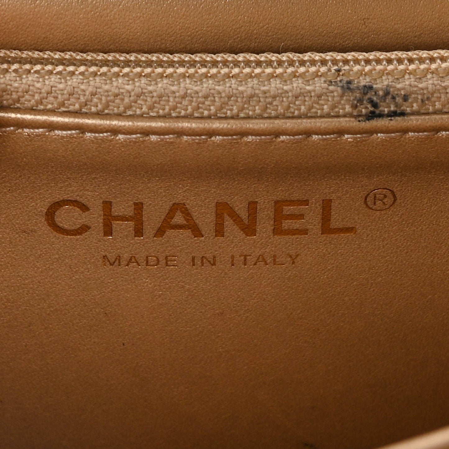 Chanel Metallic Lambskin Quilted Small Chic Pearls Flap Gold