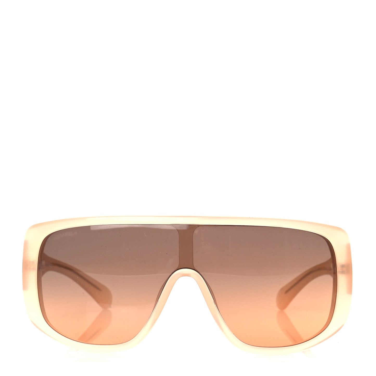 Chanel Transparent Acetate Shield Sunglasses 5495  Peach
