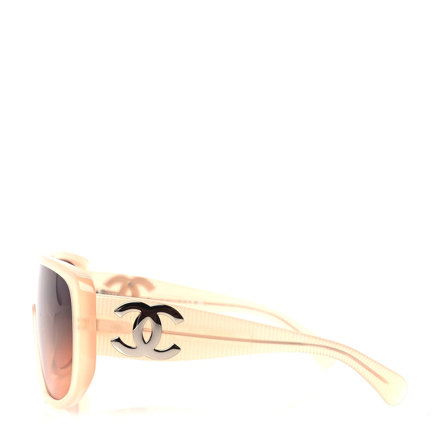 Chanel Transparent Acetate Shield Sunglasses 5495  Peach