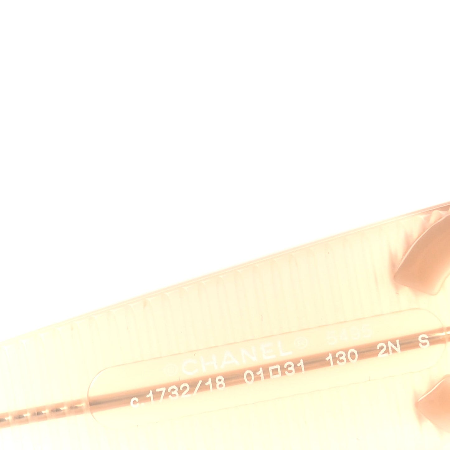 Chanel Transparent Acetate Shield Sunglasses 5495  Peach