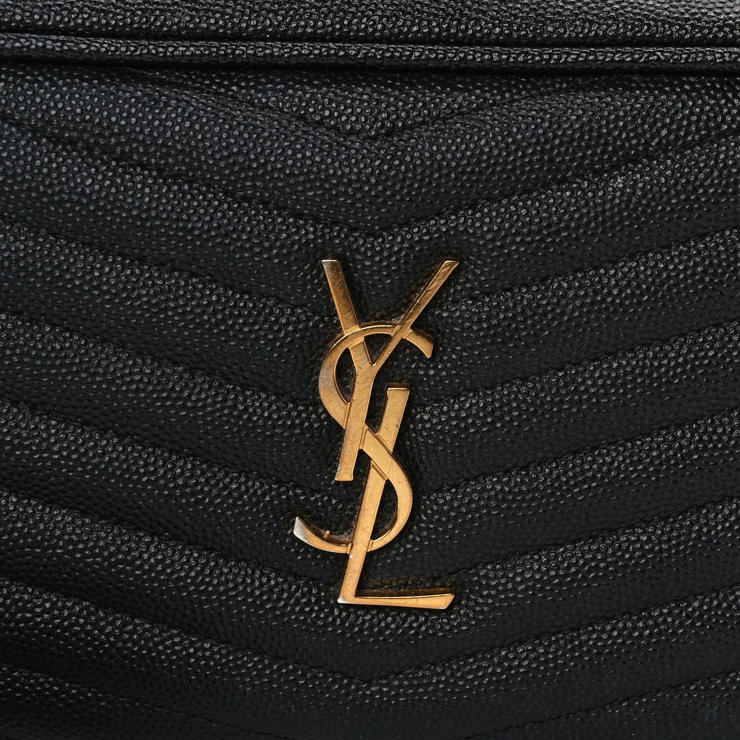 Saint Laurent Grain De Poudre Matelasse Monogram Mini Lou Camera Bag Black