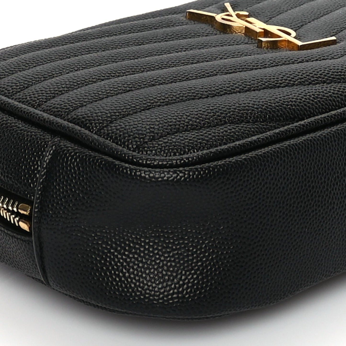 Saint Laurent Grain De Poudre Matelasse Monogram Mini Lou Camera Bag Black