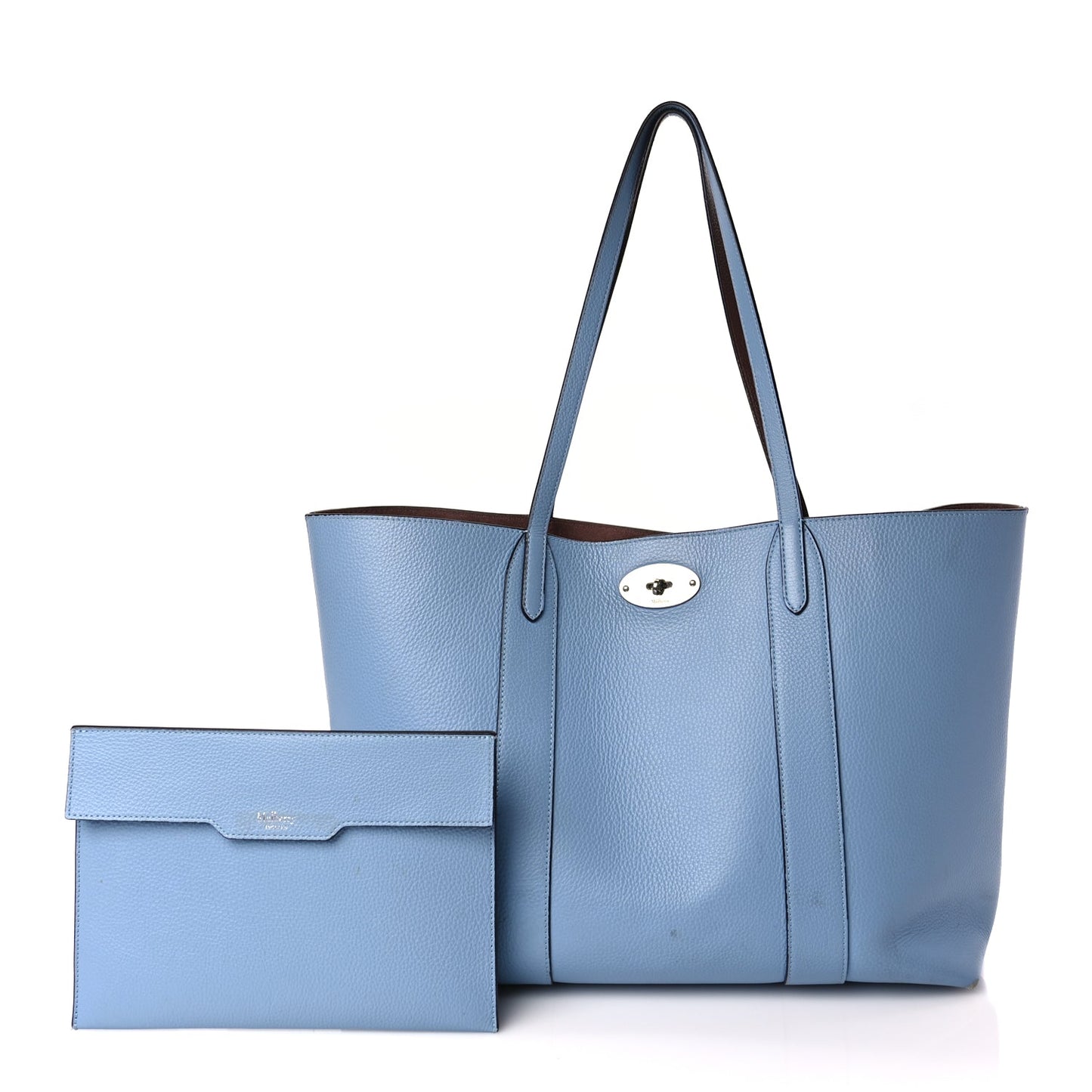 Mulberry Small Classic Grain Bayswater Tote Pale Slate