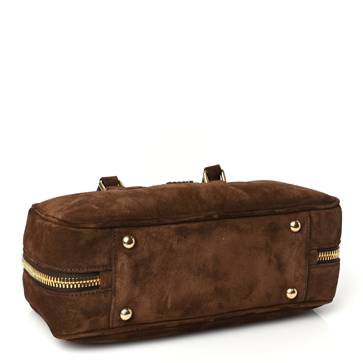 Miu Miu Camoscio Padded Large Arcadie Top Handle Bag Cacao