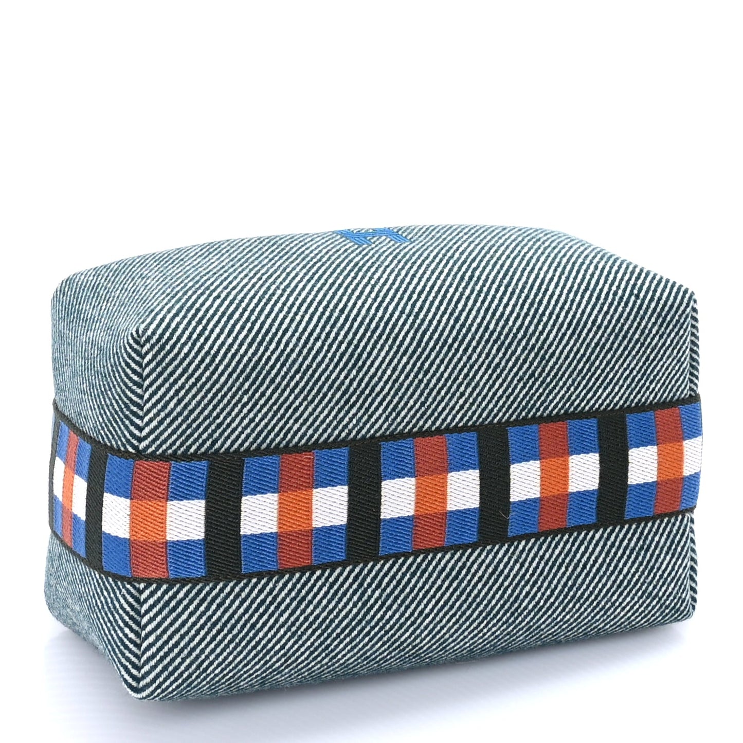 Hermes Merino Wool Small Au Carre Bride-A-Brac Pouch Vert Foret