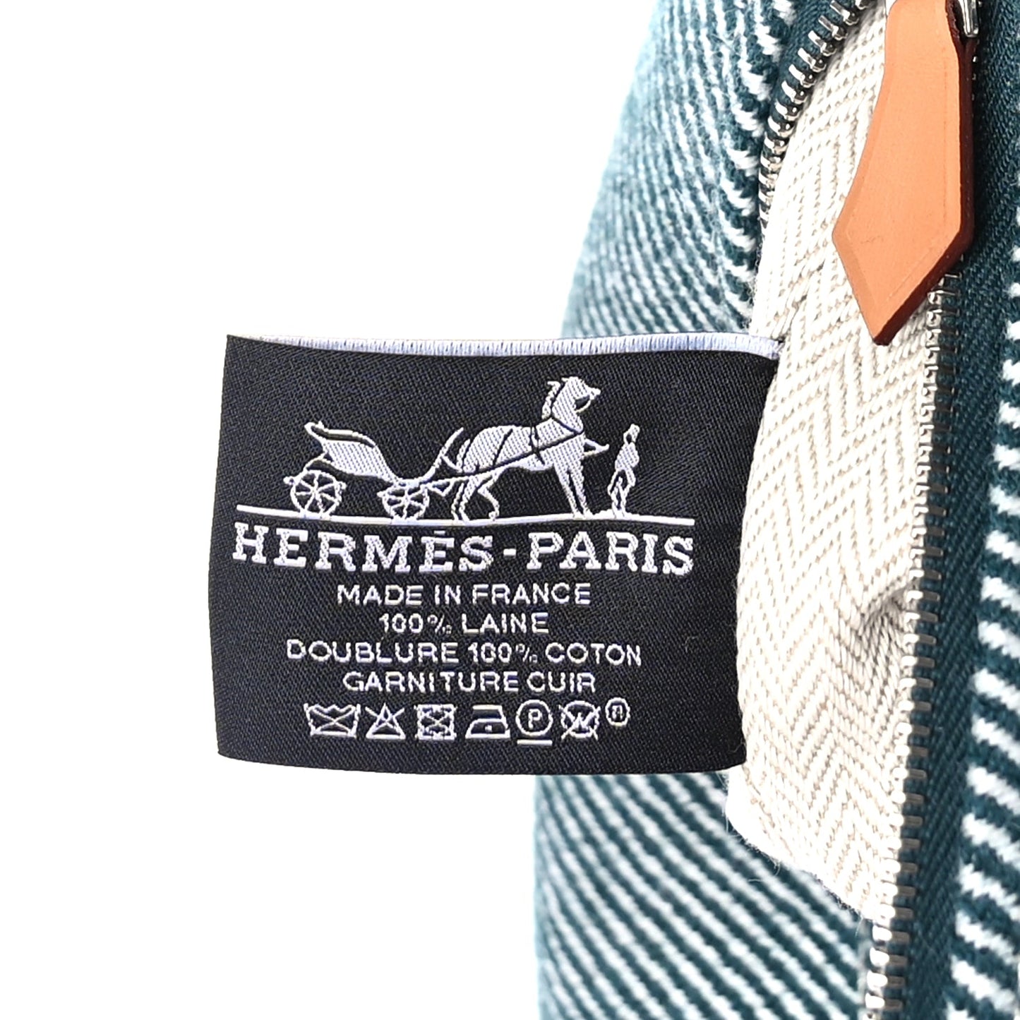 Hermes Merino Wool Small Au Carre Bride-A-Brac Pouch Vert Foret
