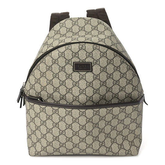 Gucci GG Supreme Monogram Margaux Calfskin Childrens Day Backpack Beige Ebony Cocoa Dark Chocolate