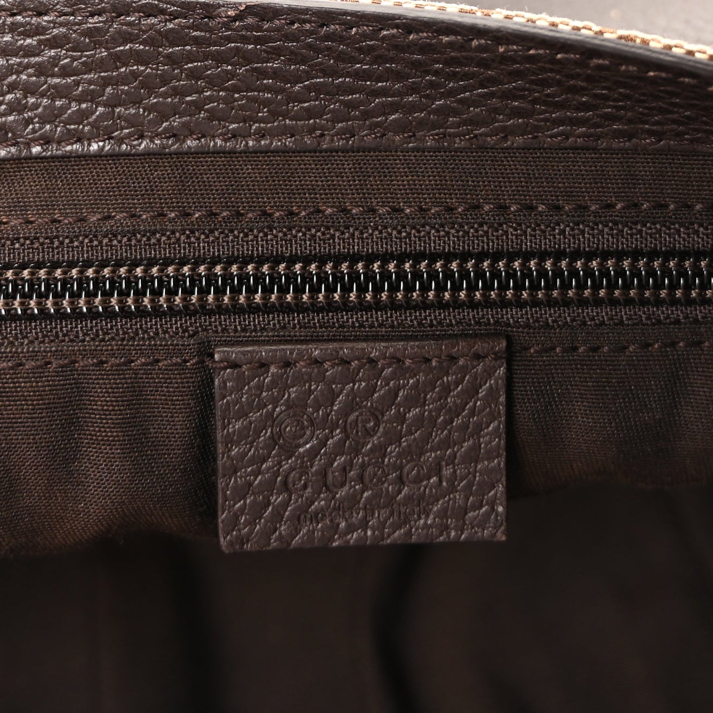 Gucci Monogram Large Flap Messenger Bag  Beige Dark Brown