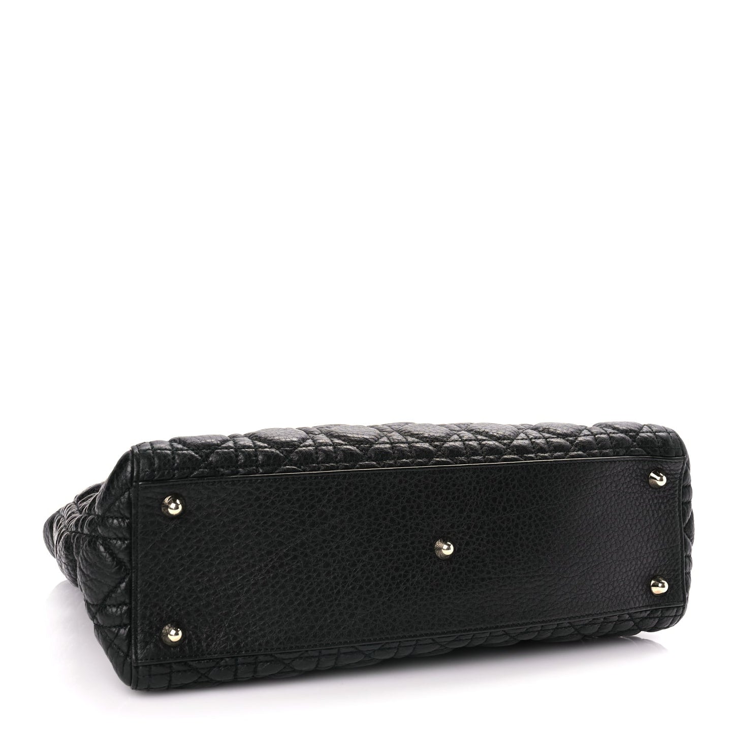 Christian Dior Grained Calfskin Cannage Large Supple Lady Dior Black