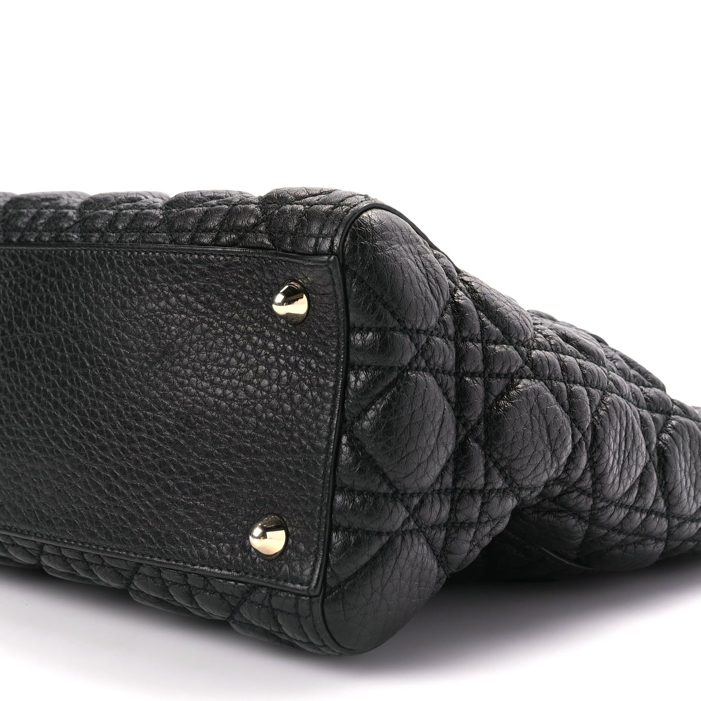 Christian Dior Grained Calfskin Cannage Large Supple Lady Dior Black