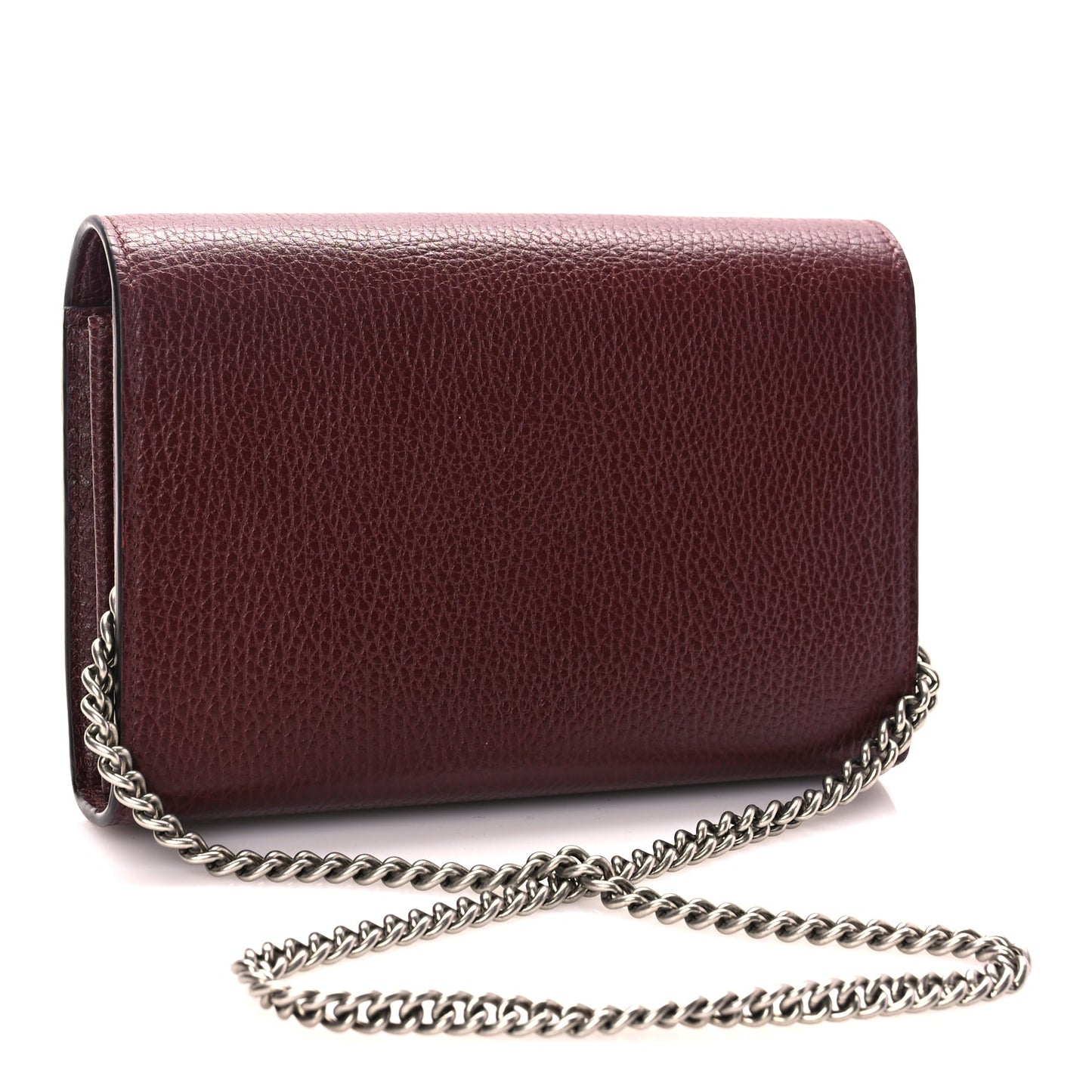 Gucci GUCCI Dollar Calfskin Crystal Mini Dionysus Chain Wallet Vintage Bordeaux