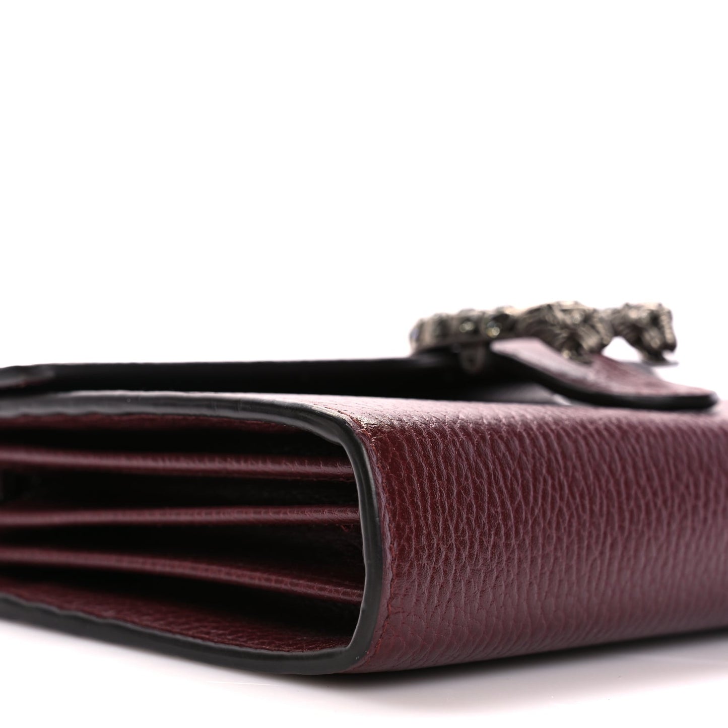 Gucci GUCCI Dollar Calfskin Crystal Mini Dionysus Chain Wallet Vintage Bordeaux