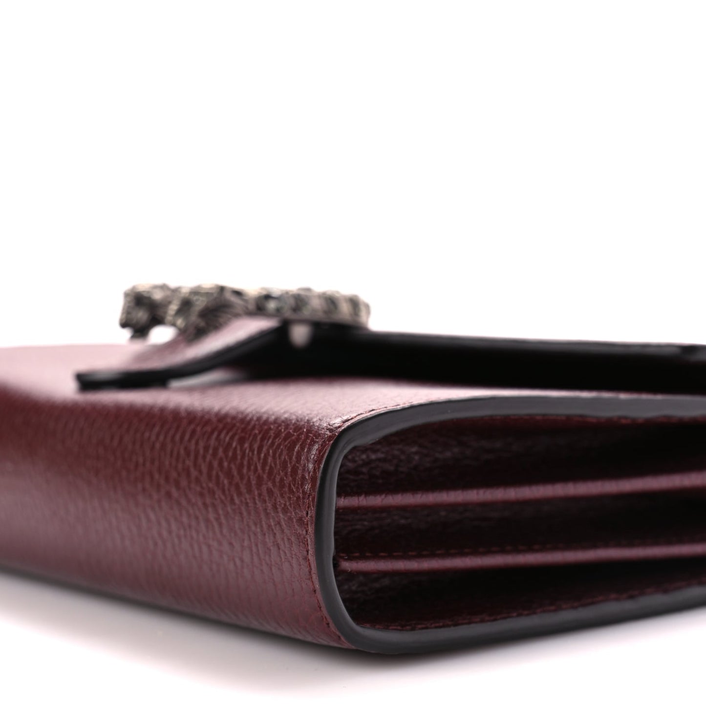 Gucci GUCCI Dollar Calfskin Crystal Mini Dionysus Chain Wallet Vintage Bordeaux