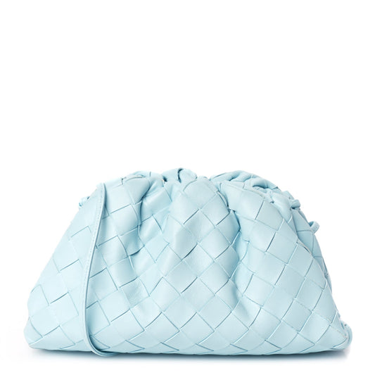 Bottega Veneta Nappa Intrecciato The Mini Pouch Pale Blue