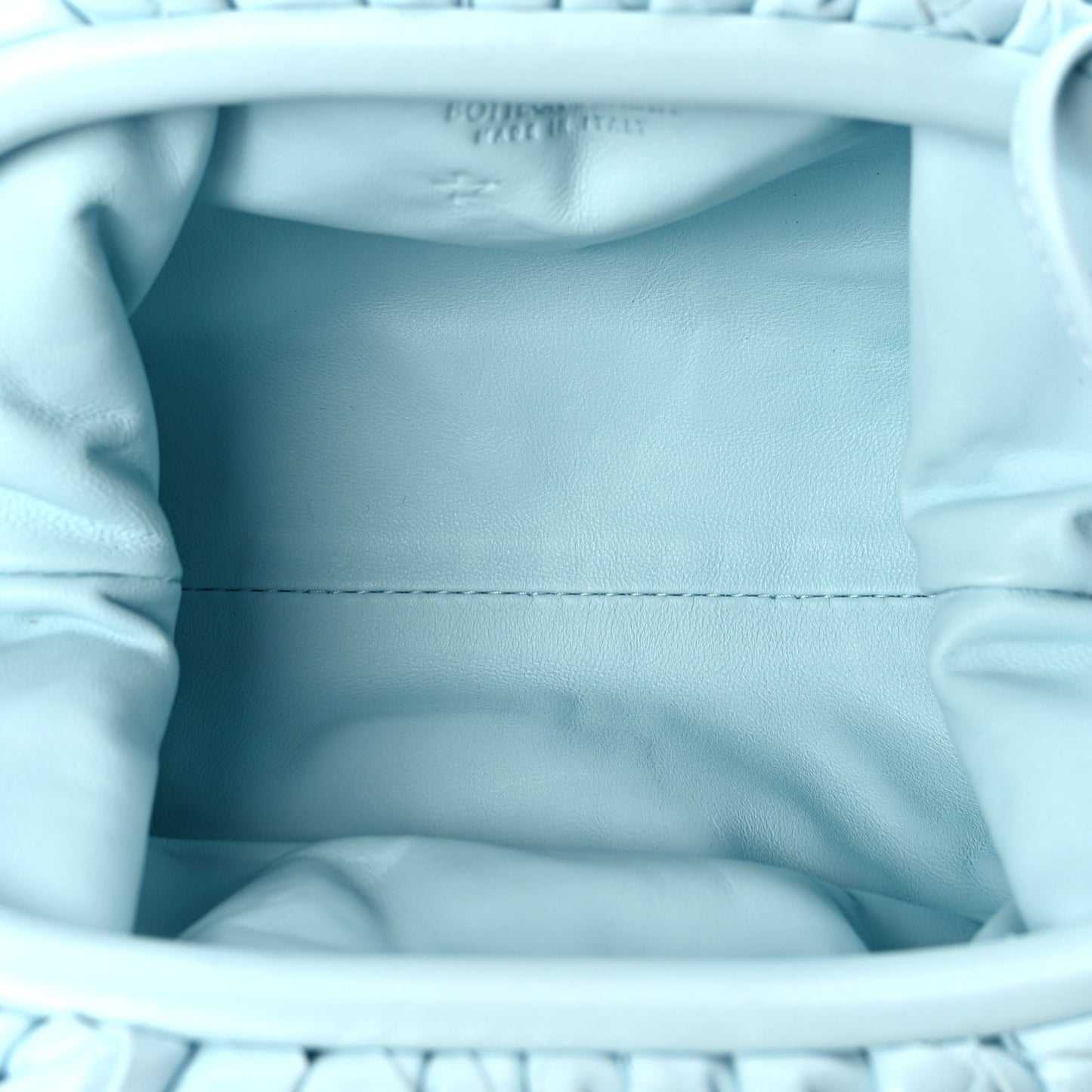 Bottega Veneta Nappa Intrecciato The Mini Pouch Pale Blue