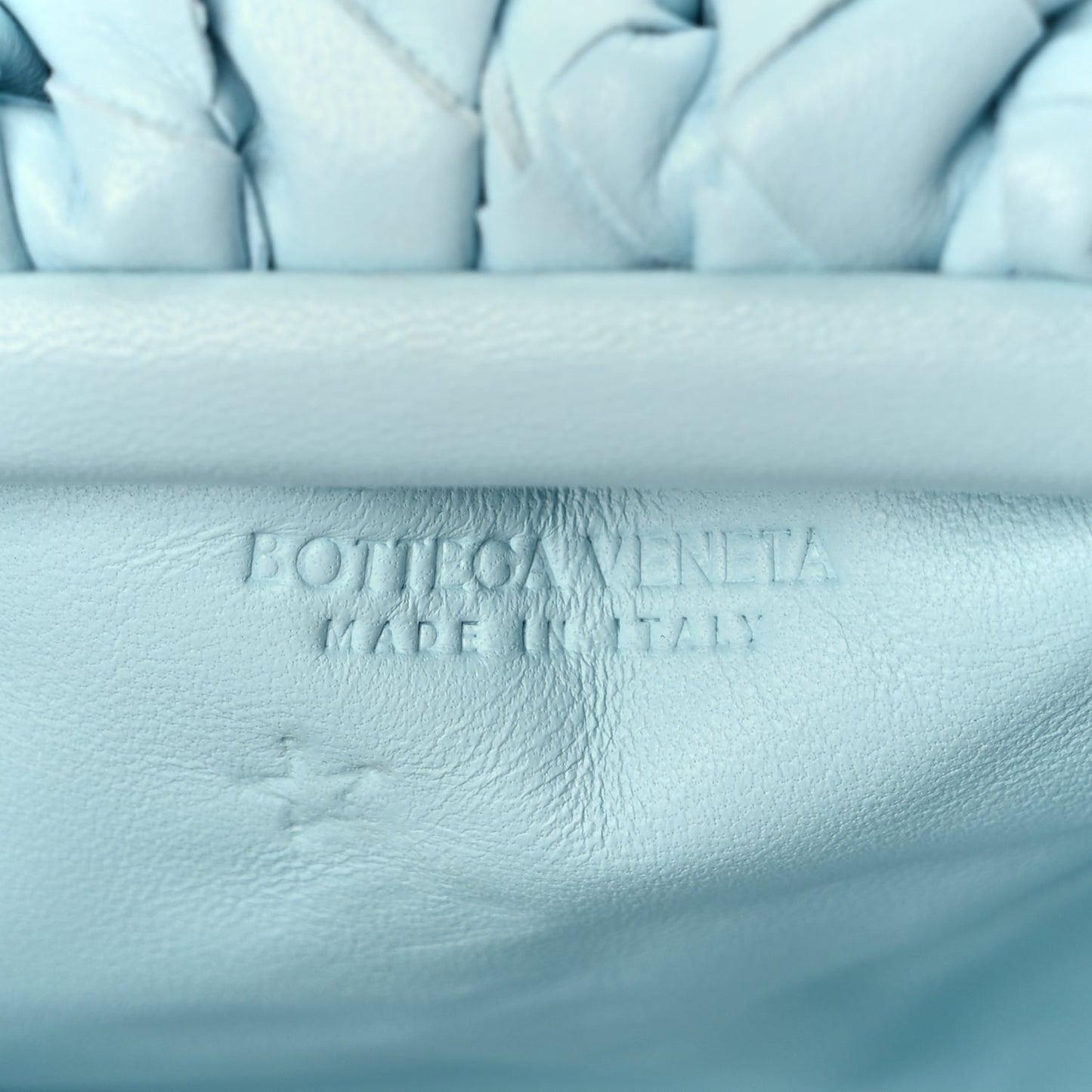 Bottega Veneta Nappa Intrecciato The Mini Pouch Pale Blue