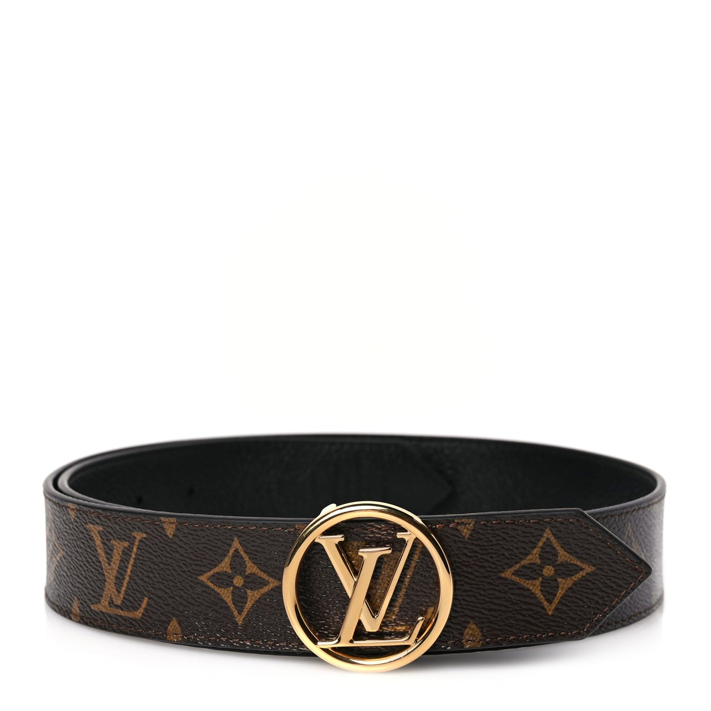 Louis Vuitton Monogram LV Circle 35mm Reversible Belt 80 32 Black