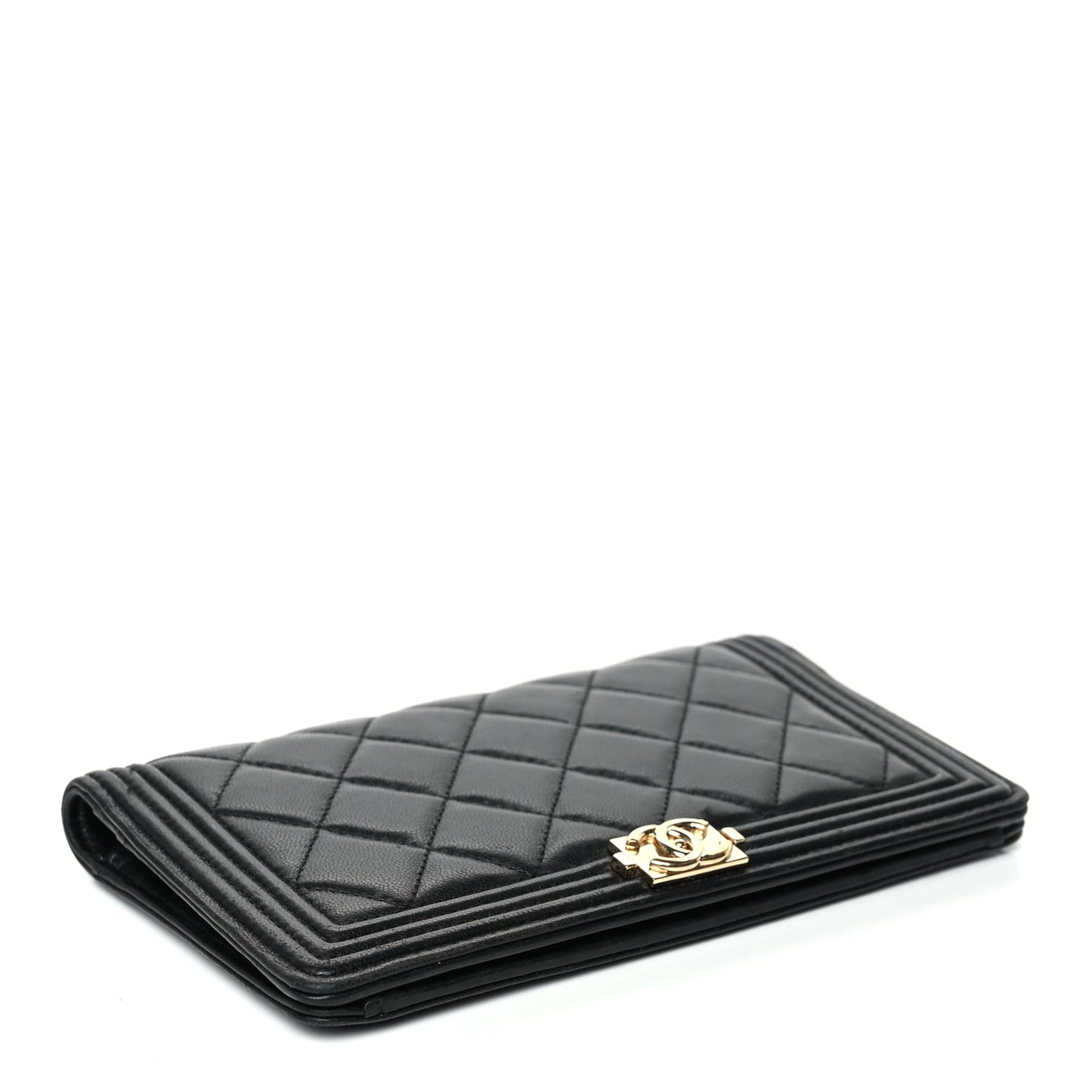 Chanel Lambskin Quilted Boy Yen Wallet Black