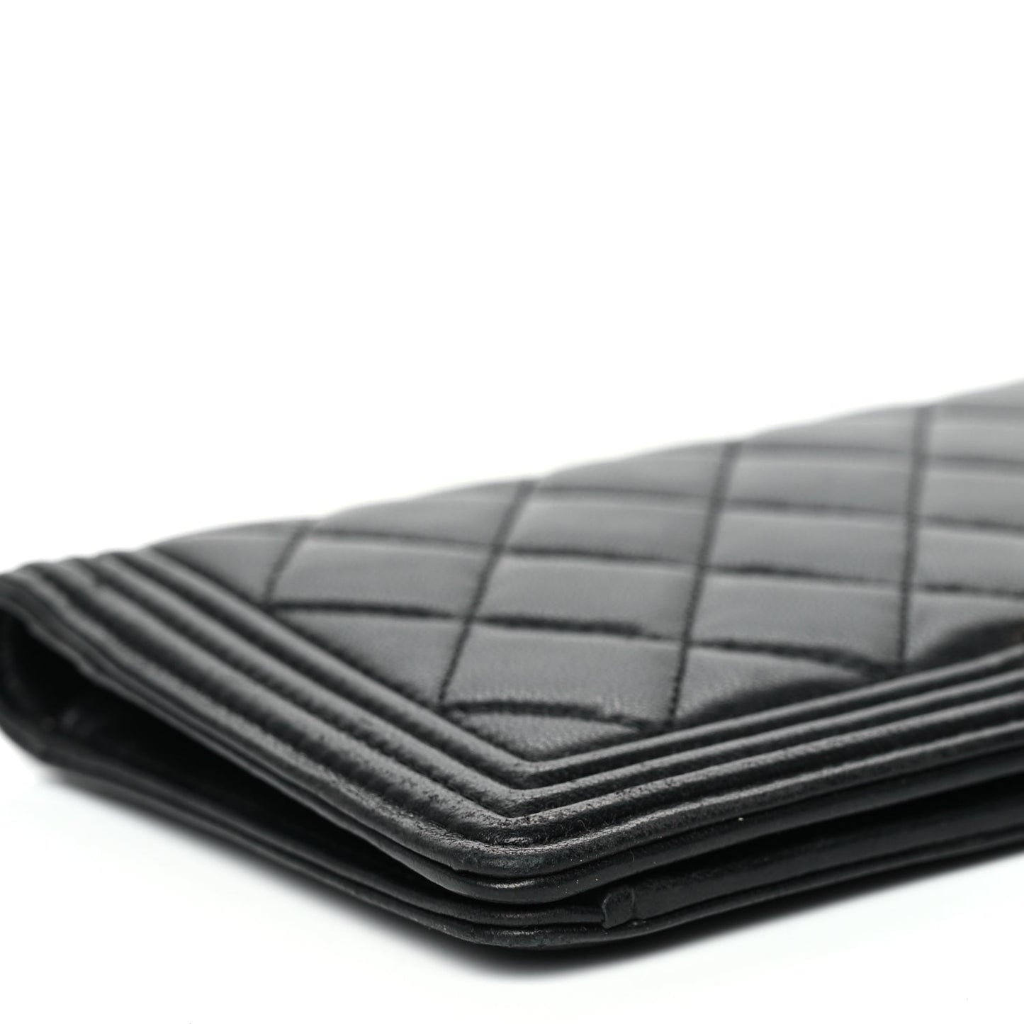 Chanel Lambskin Quilted Boy Yen Wallet Black
