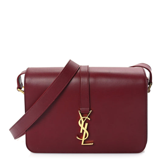 Saint Laurent Calfskin Medium Classic Monogram Universite Bag  Oxblood