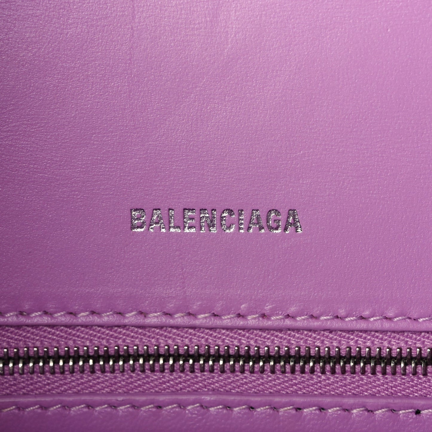 Balenciaga Shiny Box Calfskin Tonal B Small Hourglass Top Handle Bag Lilac